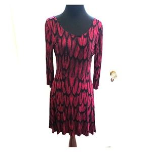 Express pink & black fit and flare